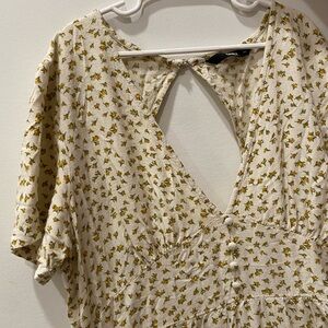 Floral Cream Women's Midi Dress